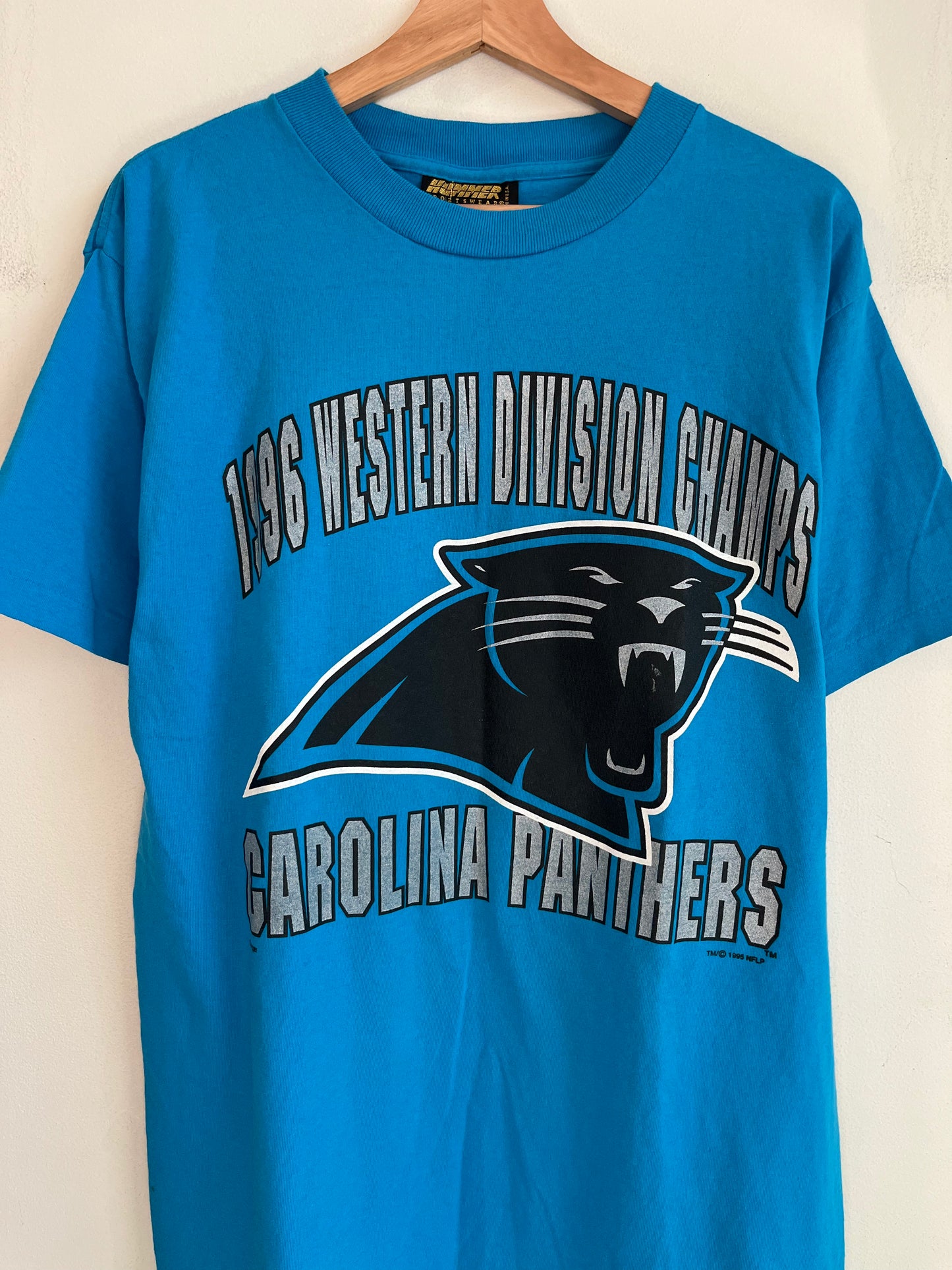 1995 Carolina Panthers Hummer Western Division Champions Blue Tee (L)