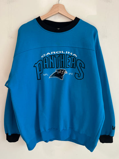 90s Carolina Panthers Lee Sport Blue Embroidered Crewneck (L)