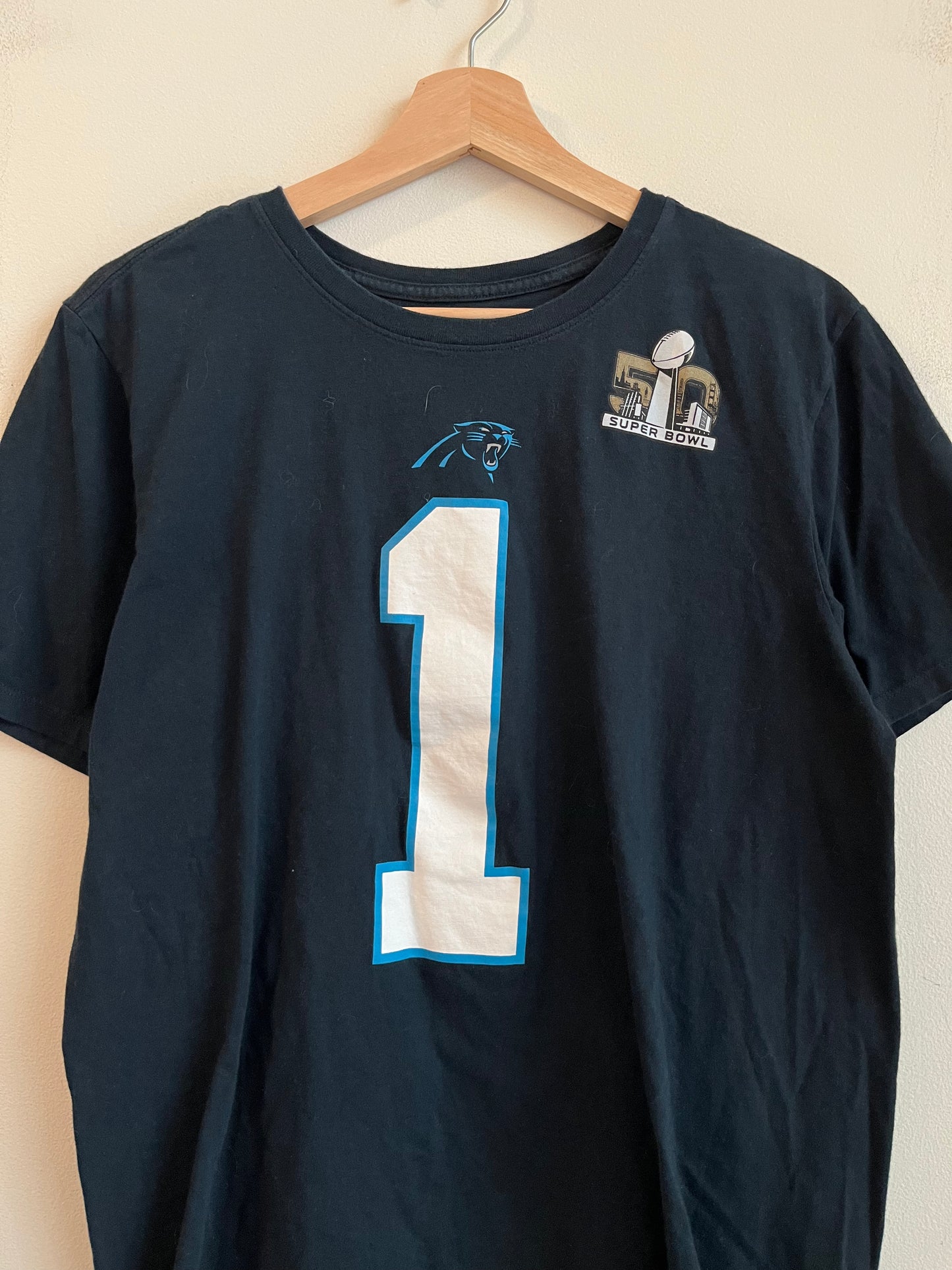 2016 Carolina Panthers Cam Newton Super Bowl 50 Nike Tee (M)