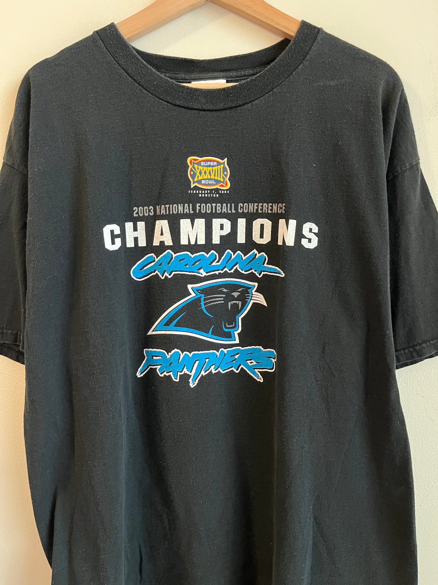 2003 Carolina Panthers Conference Champions Black Tee (XL)