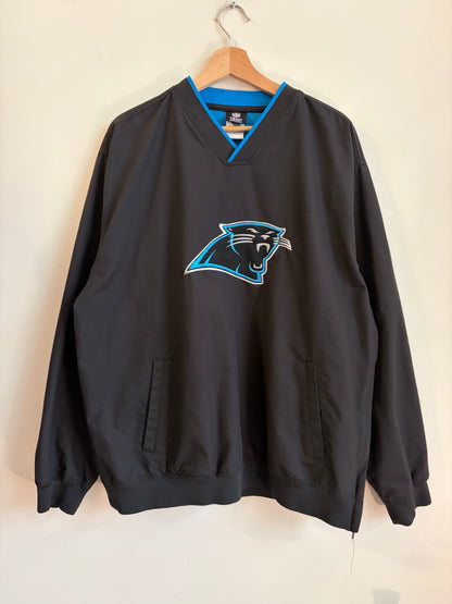 00s Carolina Panthers Embroidered Black Windbreaker (L)