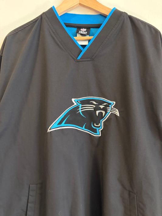 00s Carolina Panthers Embroidered Black Windbreaker (L)