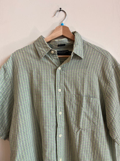 00s American Eagle Green Watermelon Colored Casual Polo Shirt (M)