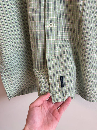 00s American Eagle Green Watermelon Colored Casual Polo Shirt (M)