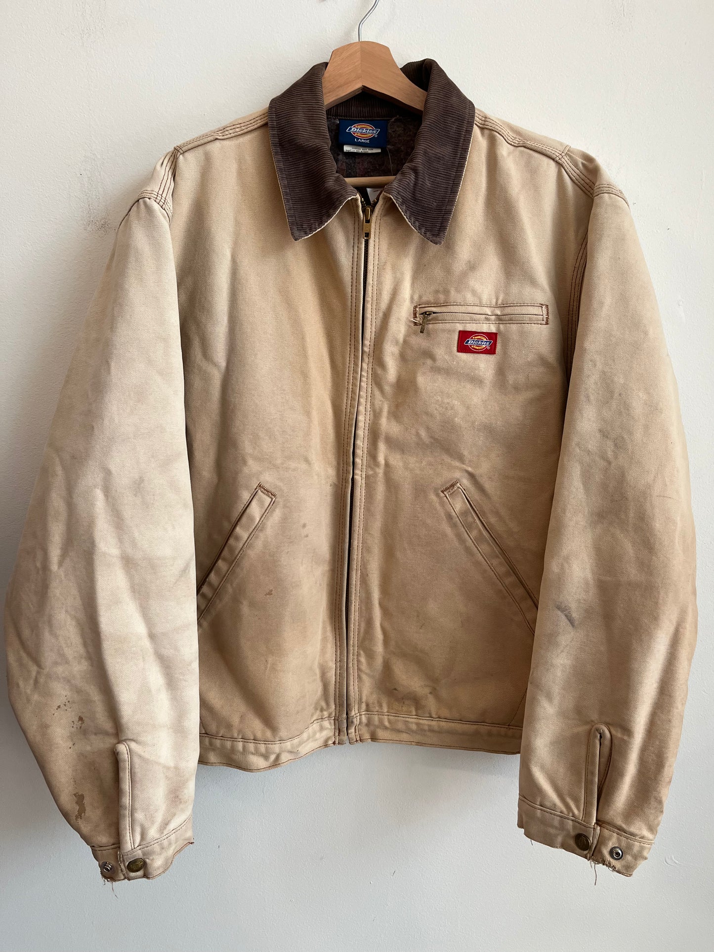 1990s Dickies Faded Distressed Tan Jacket (L)