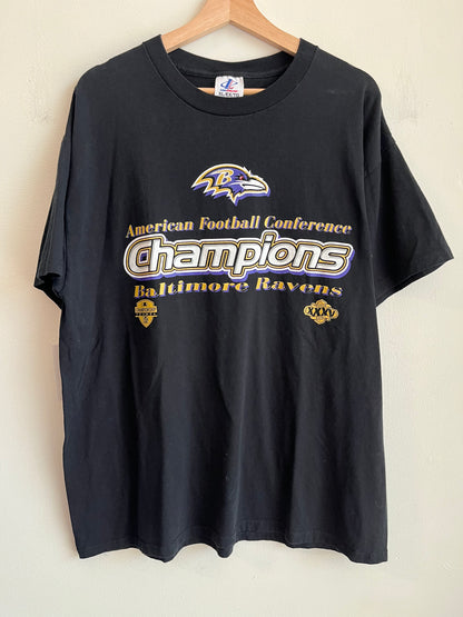2000s Ravens Super Bowl Conference Champions Logo Tee (XL)