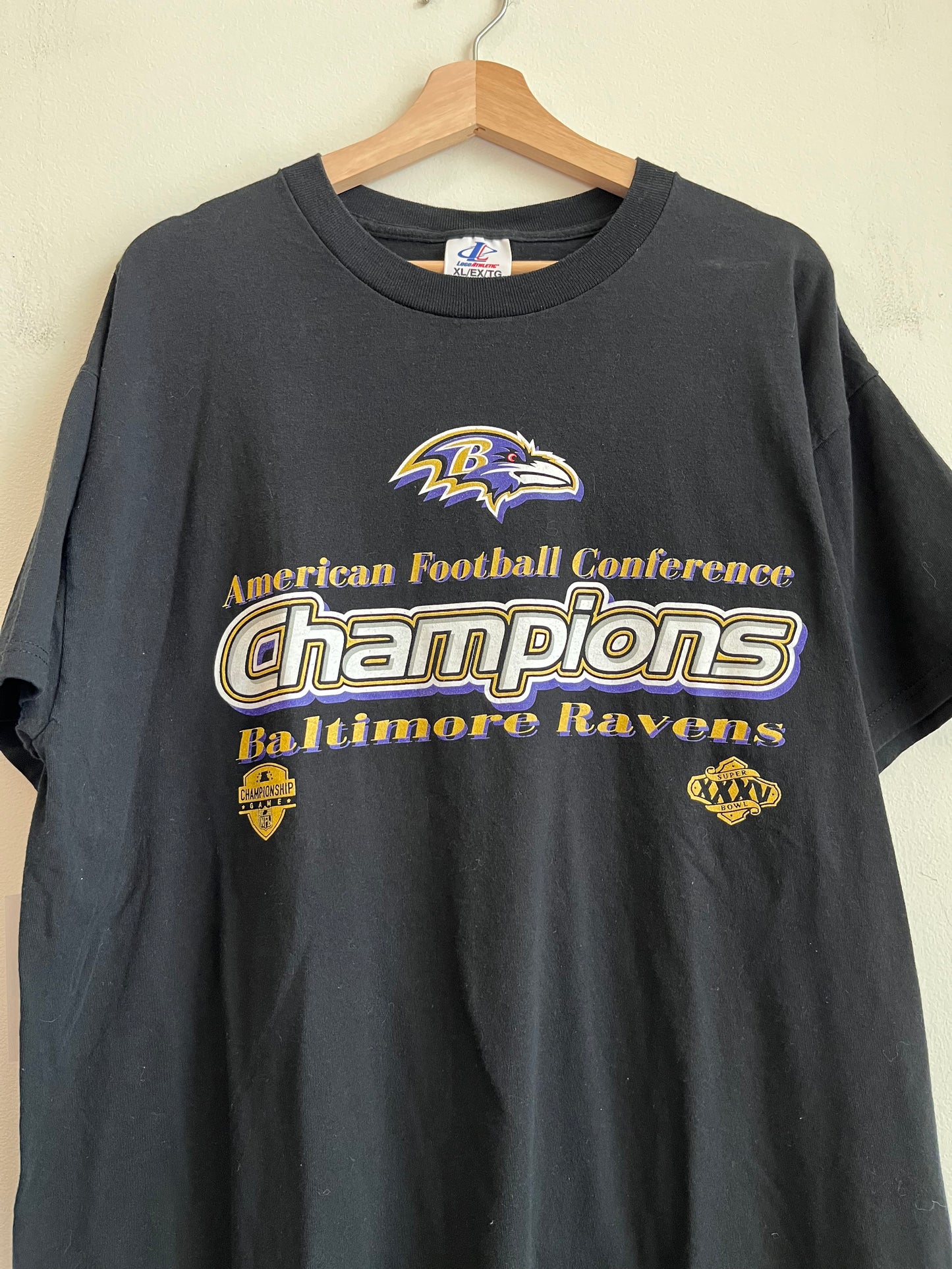 2000s Ravens Super Bowl Conference Champions Logo Tee (XL)
