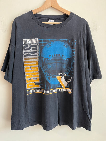 1990s Pittsburgh Penguins Logo Faded Graphic Tee (XL)
