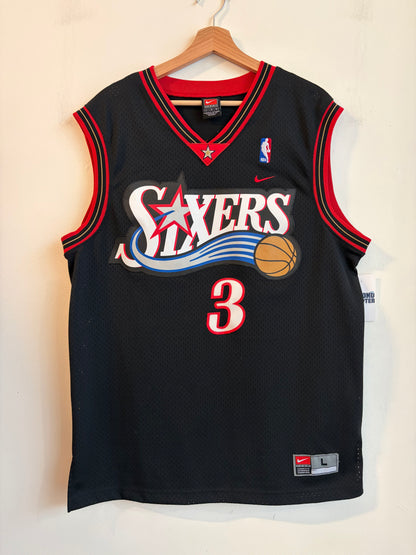 2001 Philadelphia 76ers Allen Iverson Stitched Nike Team Jersey (L)