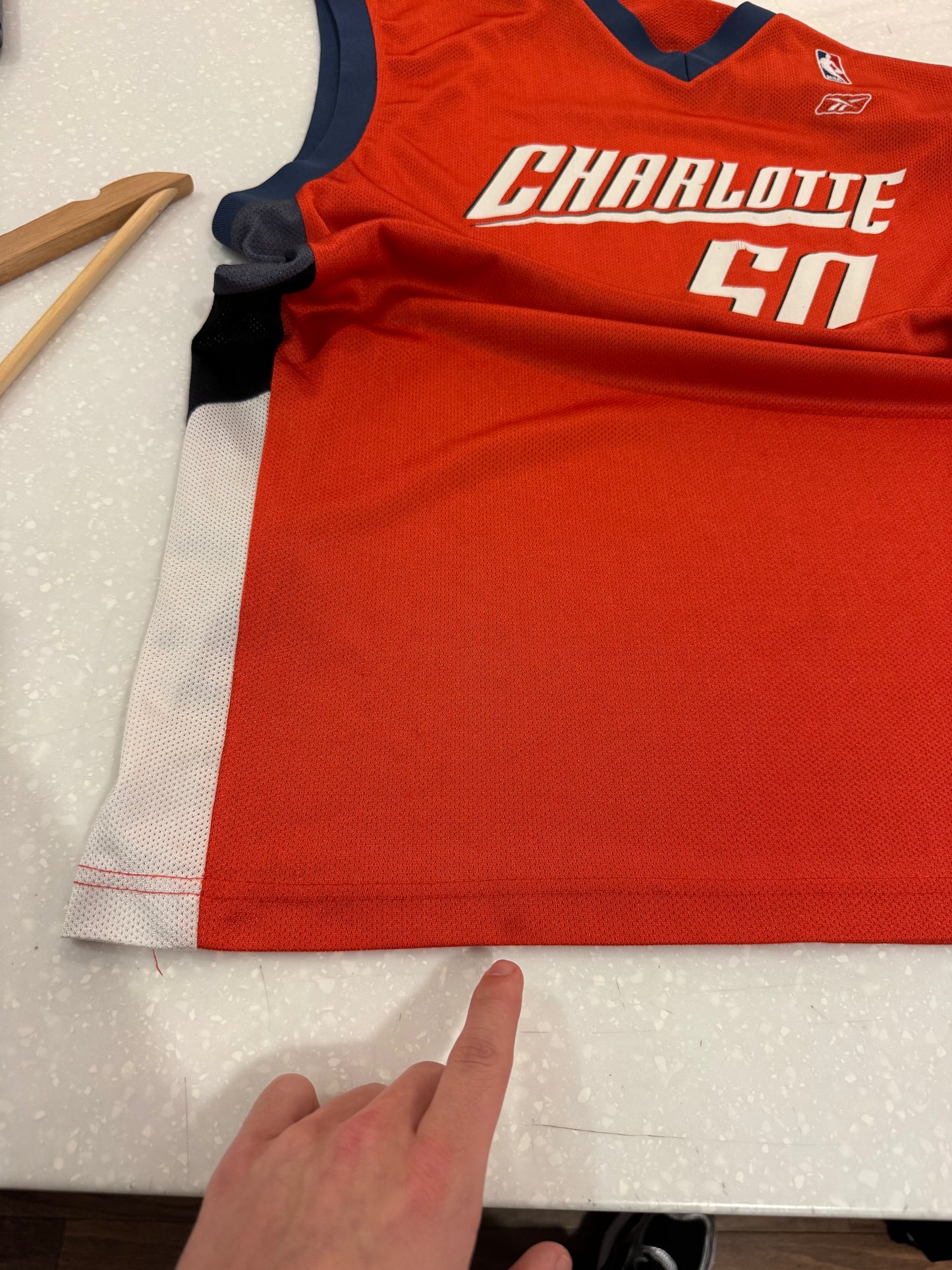 00s Charlotte Bobcats Emeka Okafor Orange Jersey (L)